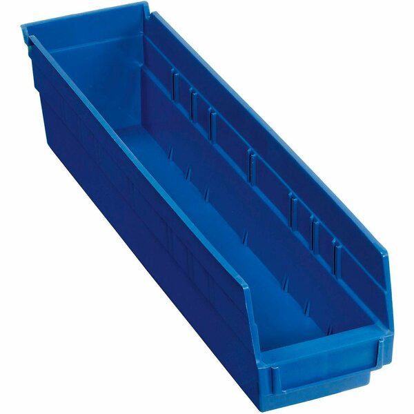 Global Industrial Plastic Nesting Storage Shelf Bin 4-1/8inW x 17-7/8inD x 4inH Blue 184839BL